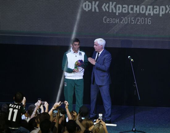 Церемония награждения ФК "Краснодар" бронзовыми медалями РФПЛ