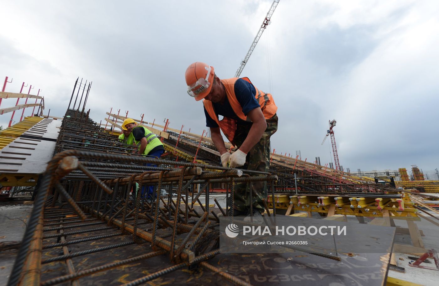 Строительство стадиона "Динамо"