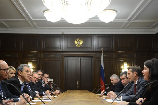 Встреча председателя Государственной Думы РФ С.Нарышкина с делегацией парламента Французской Республики