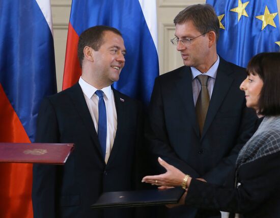 Рабочий визит в Словению премьер-министра РФ Д.Медведева. День второй
