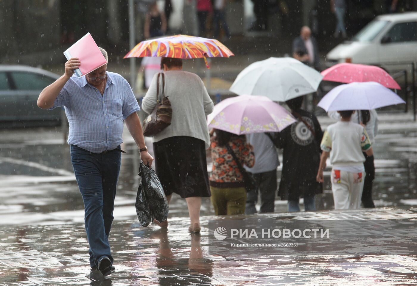 Сильный дождь в Москве