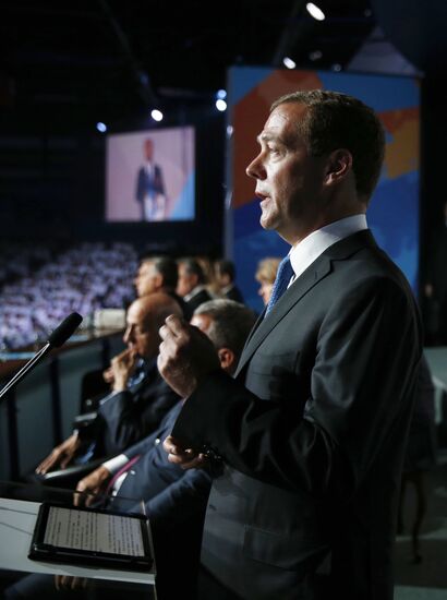 Премьер-министр РФ Д.Медведев на церемонии закрытия XVI чемпионата мира по водным видам спорта в Казани