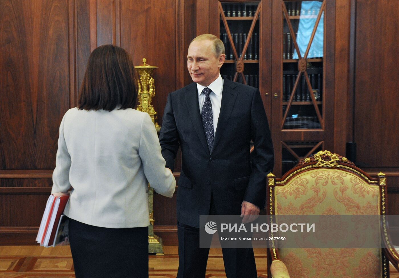 Президент РФ В.Путин встретился с председателем ЦБ РФ Эльвирой Набиуллиной