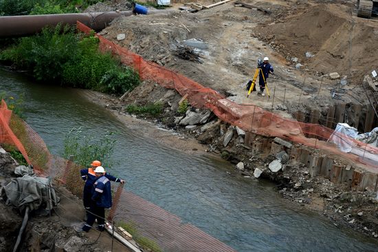 Строительство автомобильной развязки в Москве