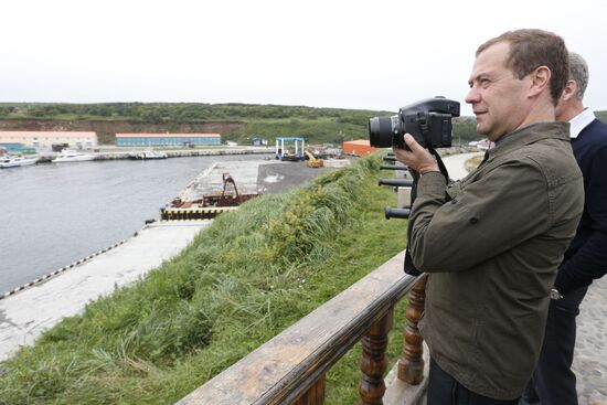 Рабочая поездка премьер-министра РФ Д.Медведева в ДФО. Курильские острова