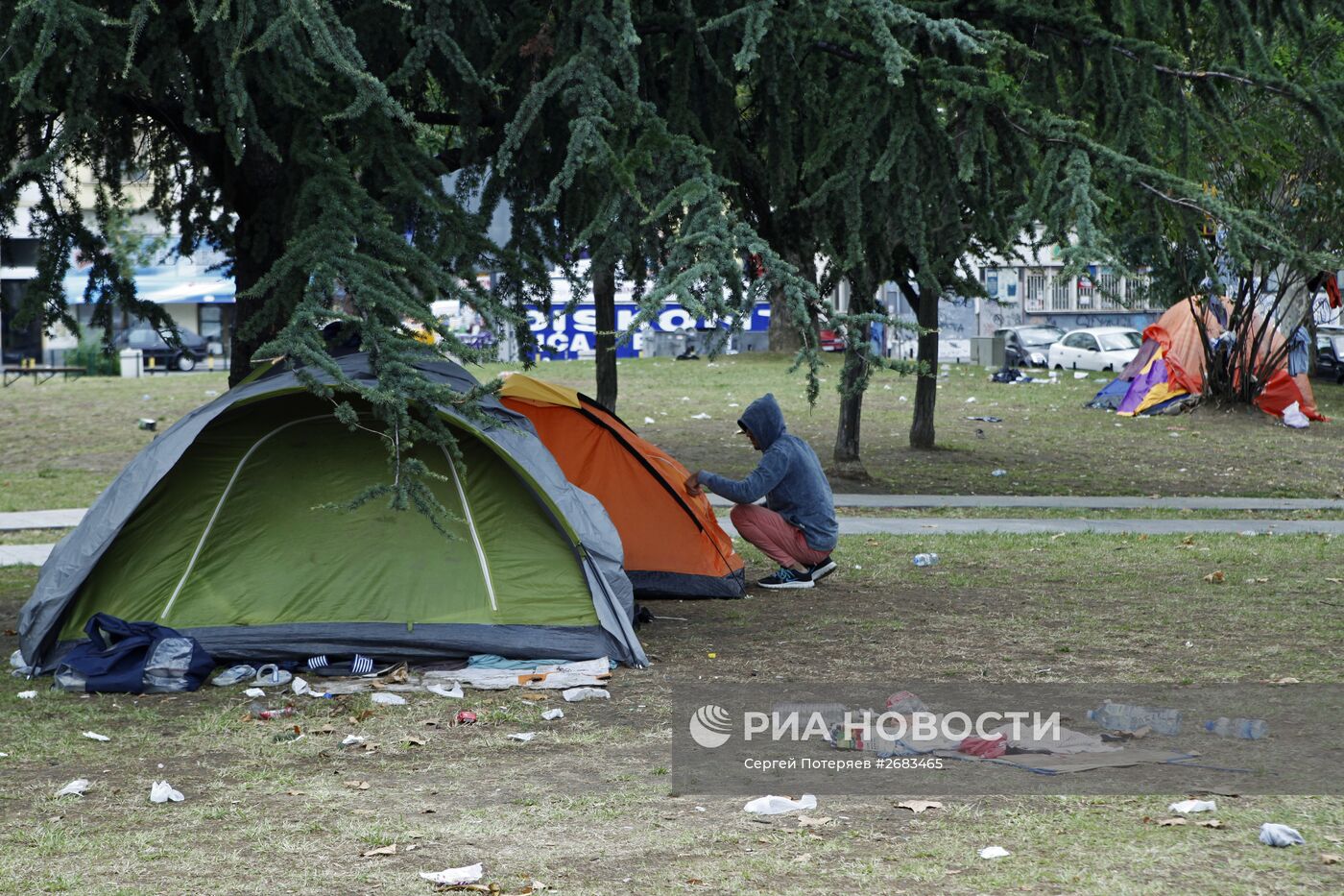 Лагерь мигрантов в Белграде