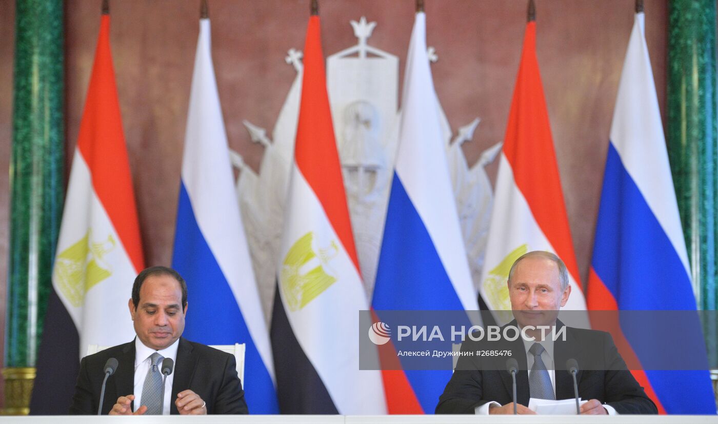 Президент РФ В.Путин встретился президентом Египта А.Ф.ас-Сиси