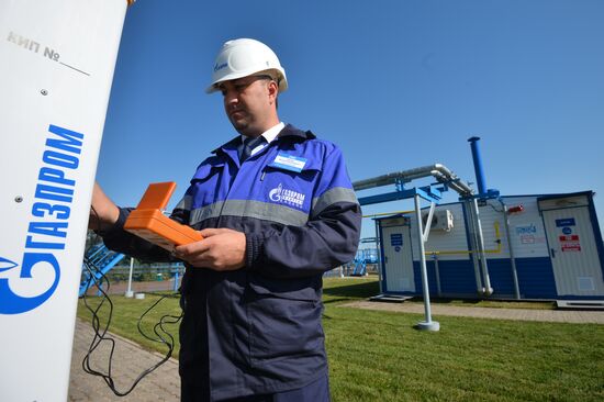 Церемония пуска газа по случаю завершения строительства газопровода-отвода в Казани