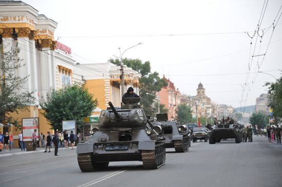 Репетиция парада в Чите, посвященного 70-летию окончания Второй мировой войны