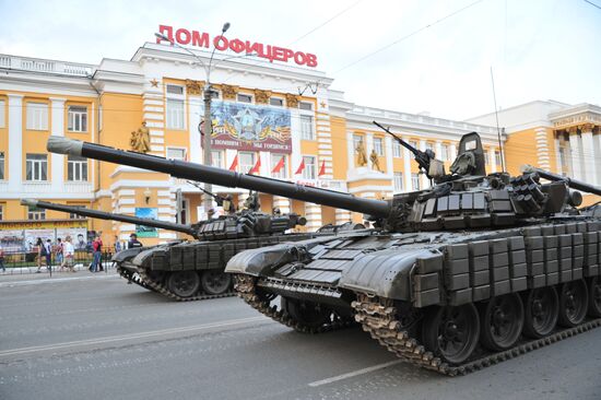 Репетиция парада в Чите, посвященного 70-летию окончания Второй мировой войны