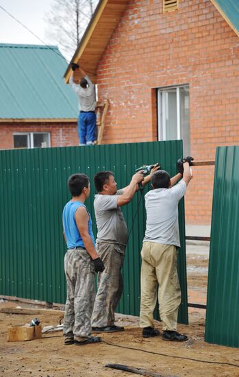 Строительство домов для жителей Забайкальского края, пострадавших от пожаров