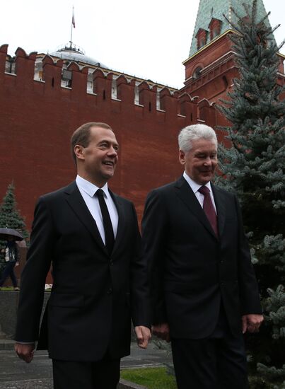Премьер-министр РФ Д.Медведев на торжественной церемонии открытия Дня города Москвы на Красной площади