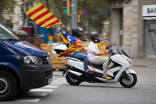 Празднование Дня Каталонии в Барселоне