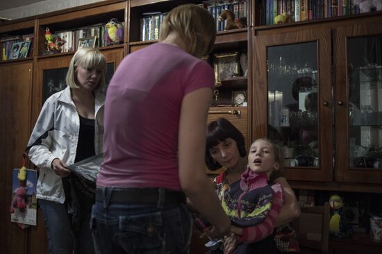 Работа волонтёров в Донецке