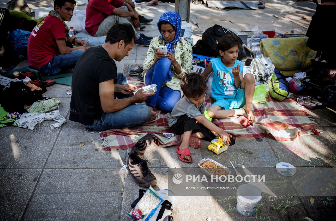 Беженцы с Ближнего Востока в Афинах