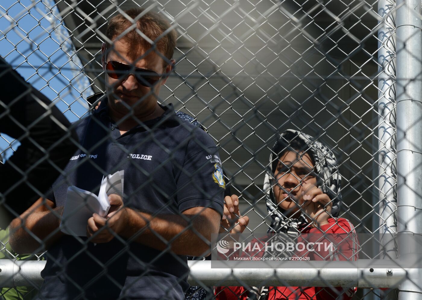 Беженцы на острове Лесбос в Греции