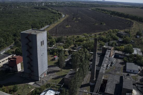 Работа шахты "Заря" в Донецкой области