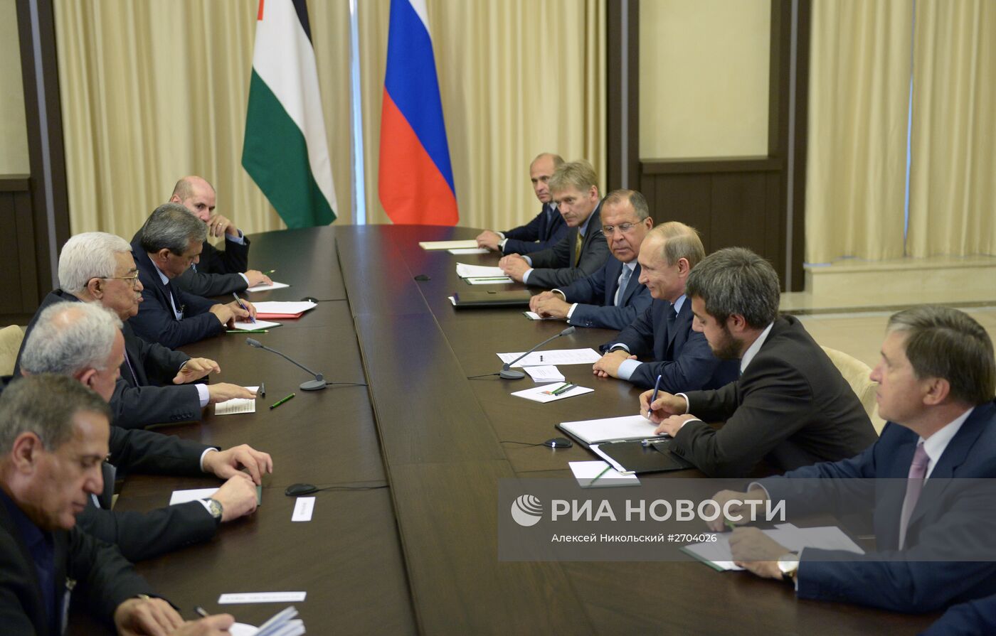 Встреча президента РФ В.Путина с президентом Палестины М.Аббасом