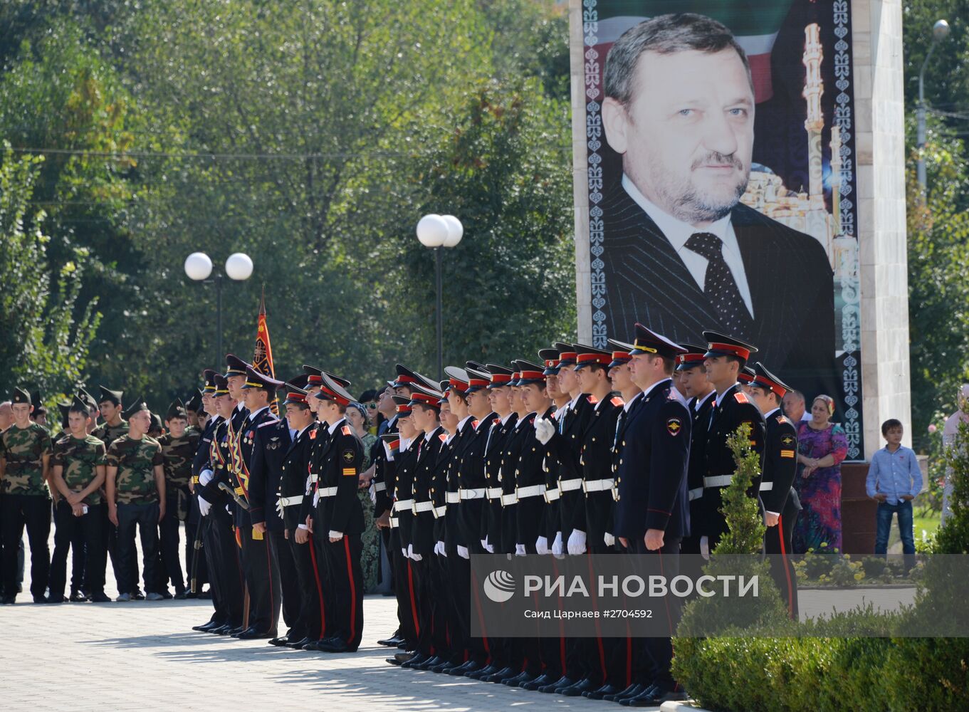 Принятие присяги курсантами суворовского училища в Грозном