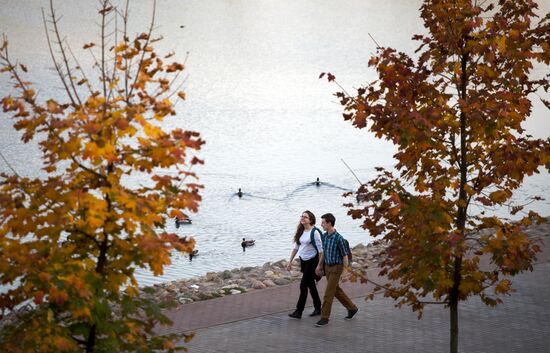 Теплая погода в Москве
