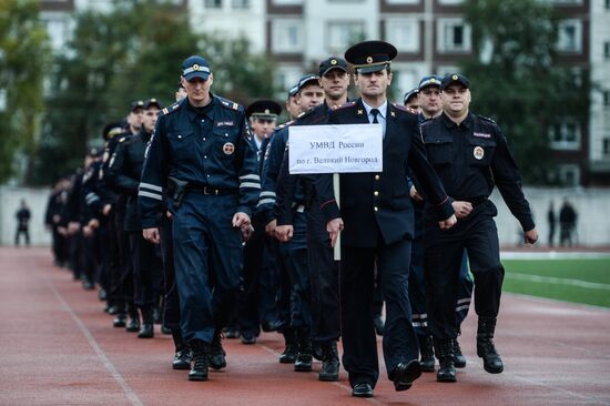 Состязания сотрудников полиции в Новгороде