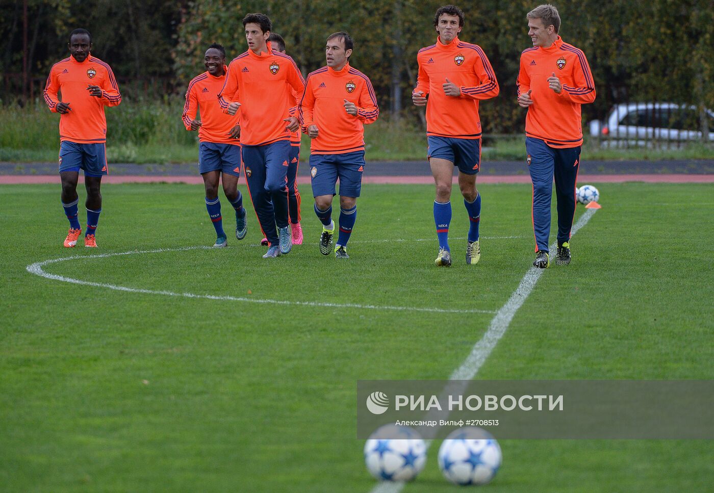 Футбол. Лига чемпионов. Тренировка ПФК ЦСКА