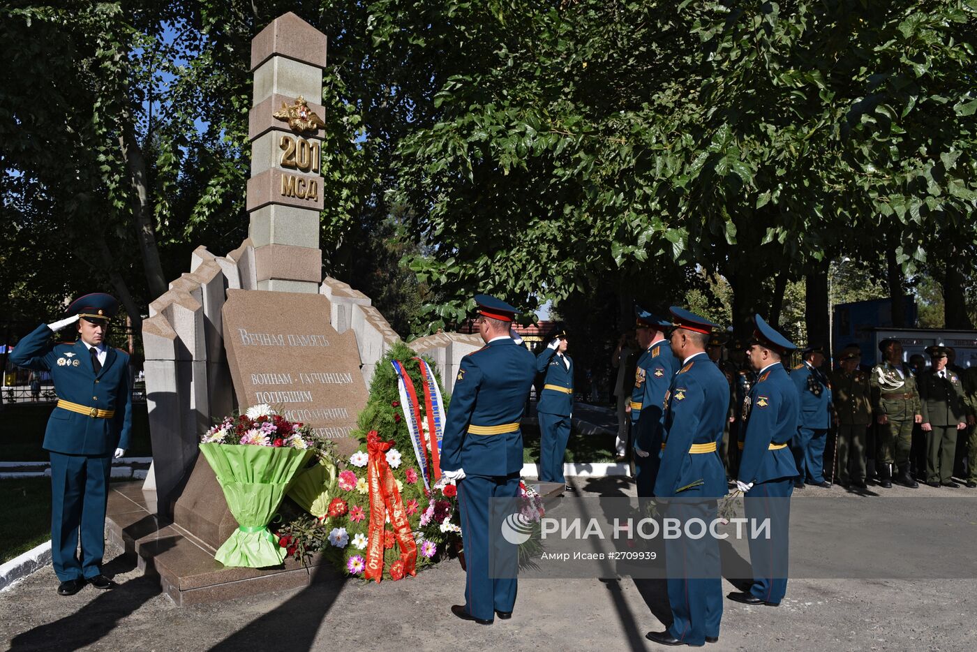 Мероприятия по случаю 70-летия 201-й российской военной базы в Таджикистане