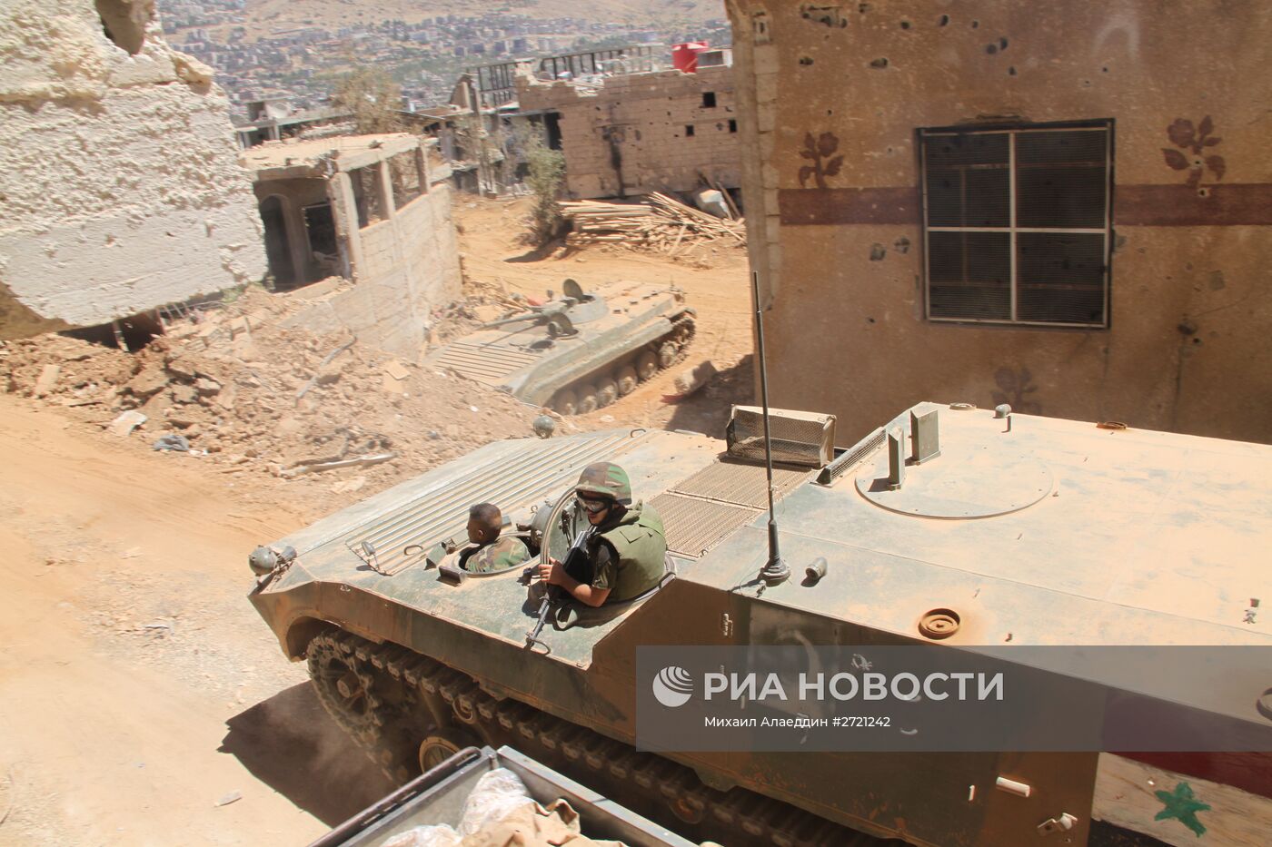Позиция сирийской армии в районе поселения Сальма и города Забадани