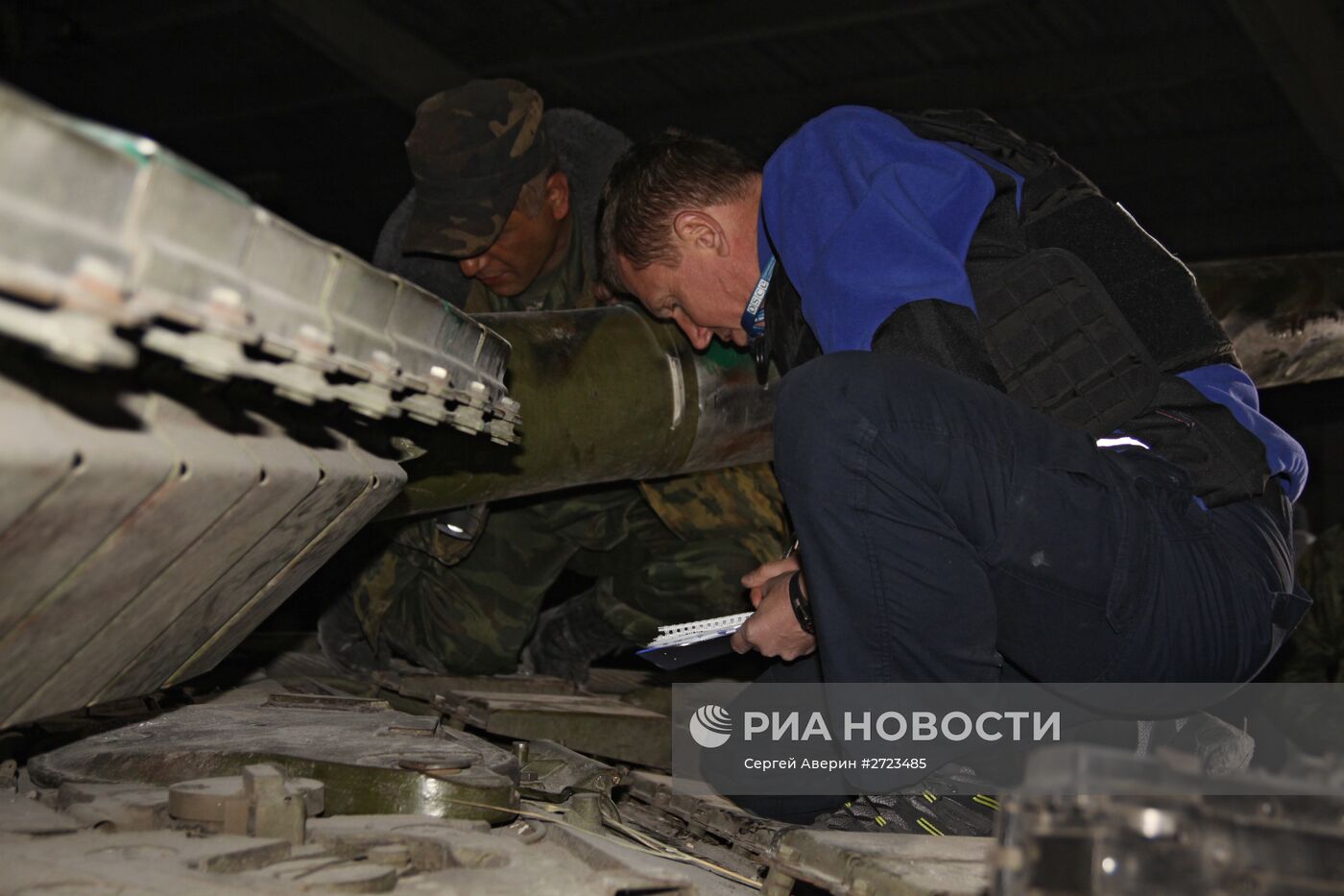 Отвод военной техники в Горловке Донецкой области