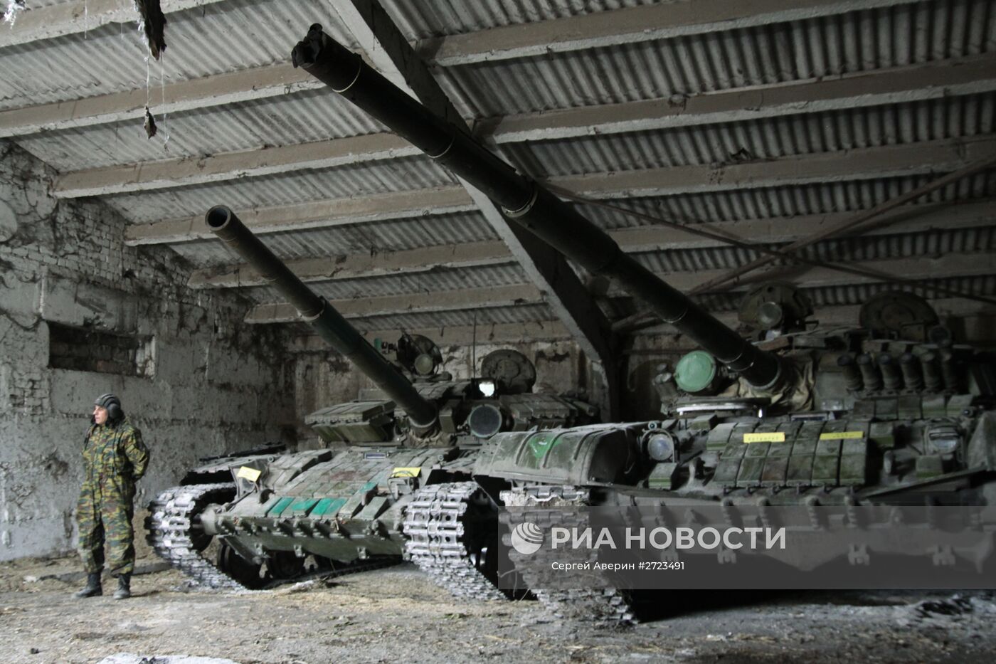 Отвод военной техники в Горловке Донецкой области