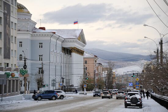 Снег в Чите