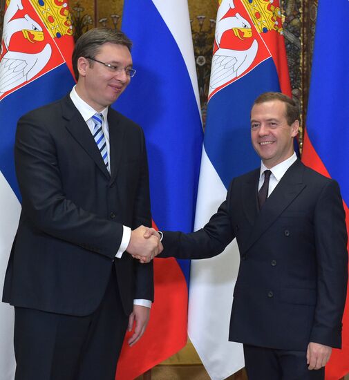 Двусторонние переговоры премьер-министра РФ Д.Медведева и премьер-министра Республики Сербия А.Вучича