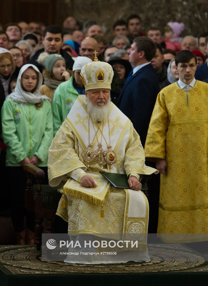 Патриарх Кирилл возглавил служение Божественной литургии в кафедральном соборе Калининграда
