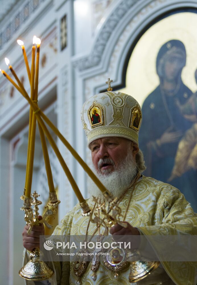 Патриарх Кирилл возглавил служение Божественной литургии в кафедральном соборе Калининграда
