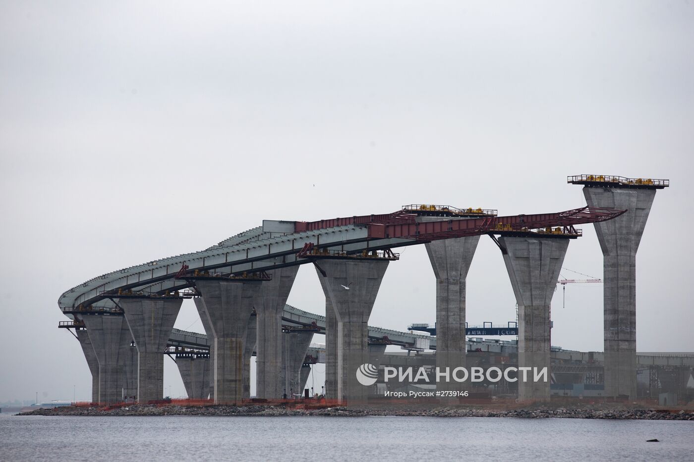 Строительство двухъярусного моста через Морской канал в Санкт-Петербурге