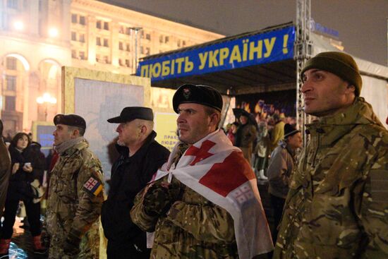 Годовщина событий на Майдане в Киеве