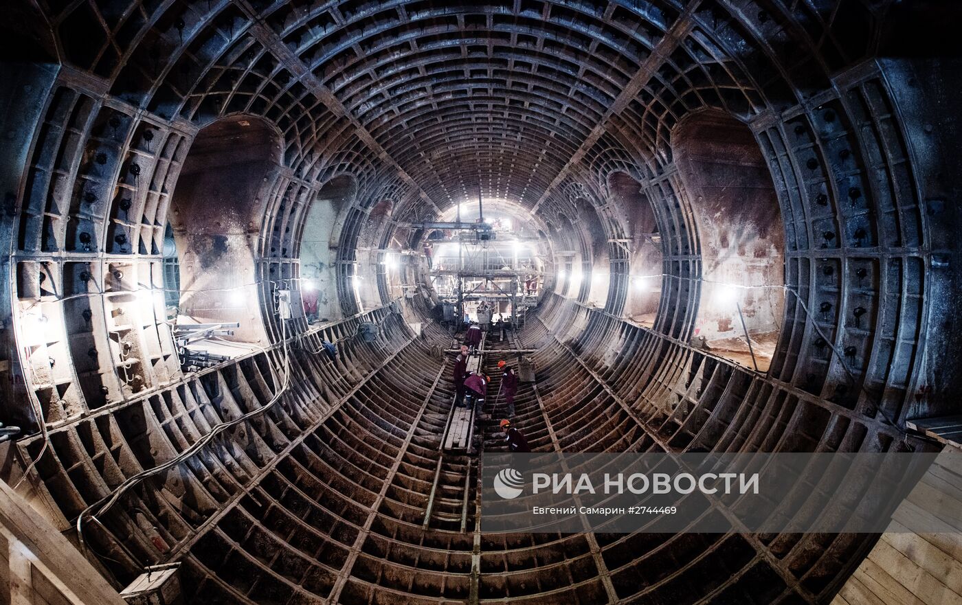 Мэр Москвы С.Собянин посетил строящуюся станцию метро "Фонвизинскую"