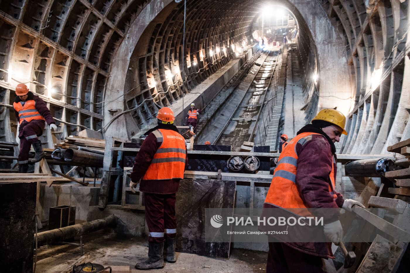 Мэр Москвы С.Собянин посетил строящуюся станцию метро "Фонвизинскую"