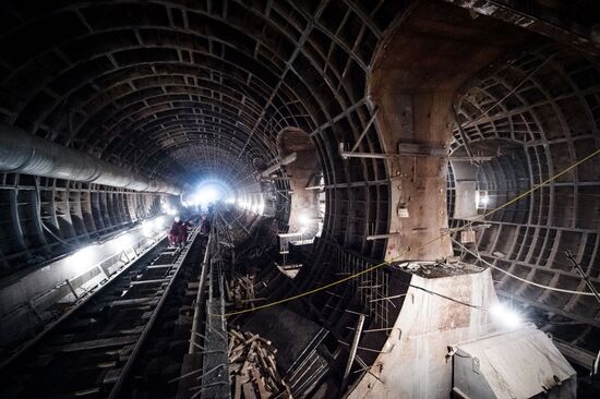 Мэр Москвы С.Собянин посетил строящуюся станцию метро "Фонвизинскую"