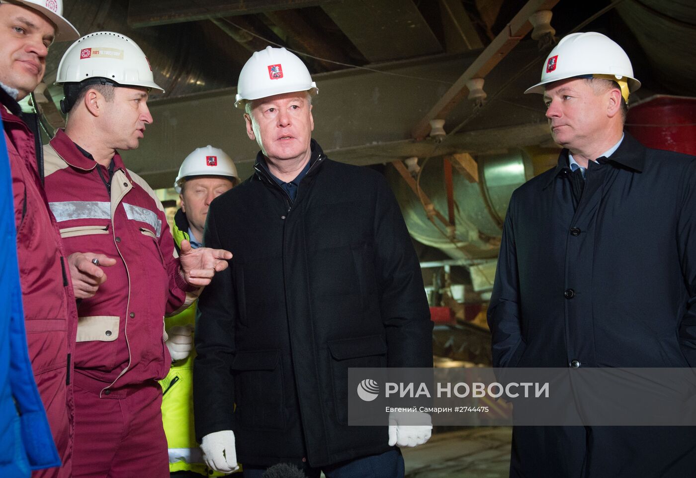 Мэр Москвы С.Собянин посетил строящуюся станцию метро "Фонвизинскую"