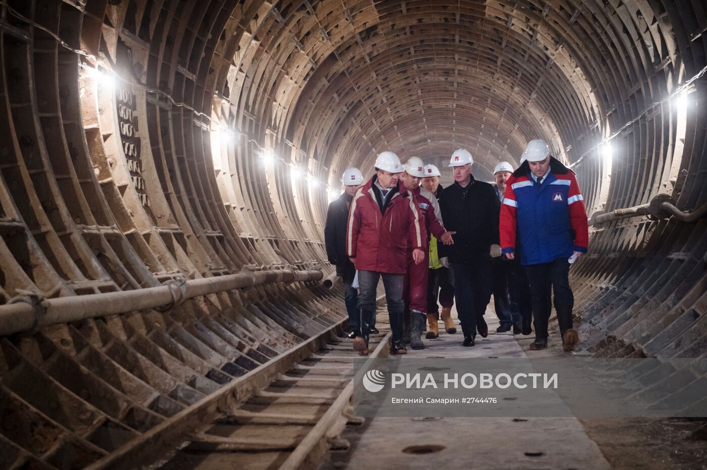 Мэр Москвы С.Собянин посетил строящуюся станцию метро "Фонвизинскую"