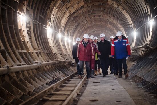 Мэр Москвы С.Собянин посетил строящуюся станцию метро "Фонвизинскую"