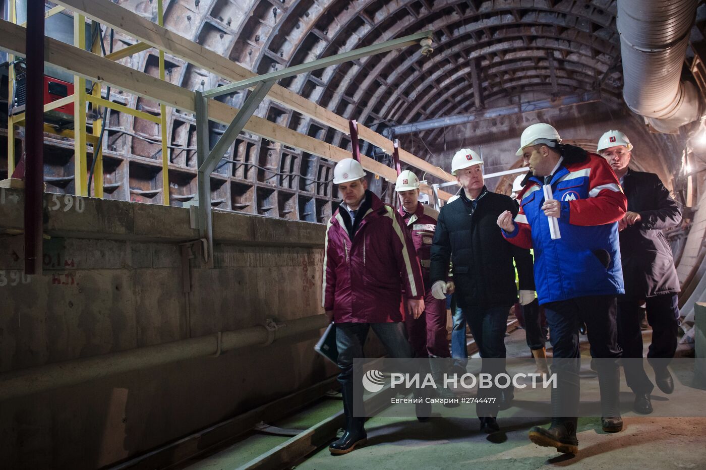Мэр Москвы С.Собянин посетил строящуюся станцию метро "Фонвизинскую"