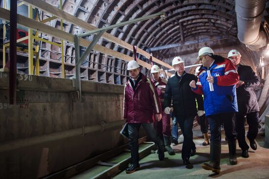 Мэр Москвы С.Собянин посетил строящуюся станцию метро "Фонвизинскую"