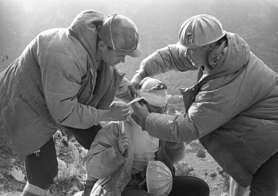 Учения отряда спасателей