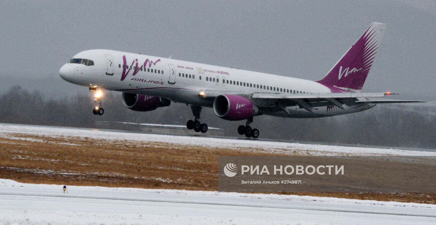 Первый рейс авиакомпании "Вим Авиа" по маршруту Владивосток - Москва