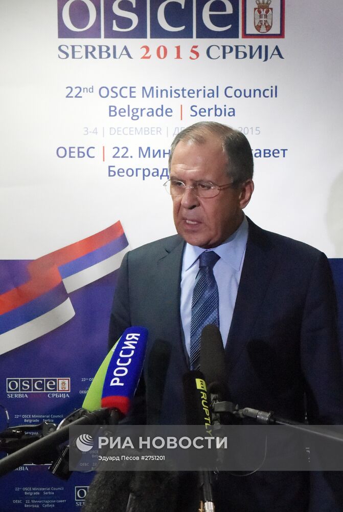 Глава МИД РФ С.Лавров принял участие в 22-й министерской конференции ОБСЕ