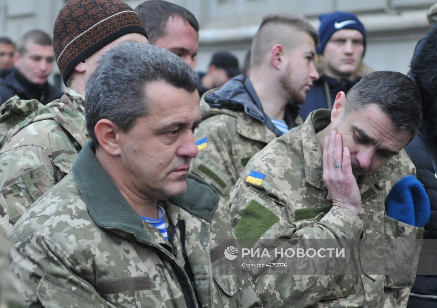 Акция протеста украинских военных во Львове