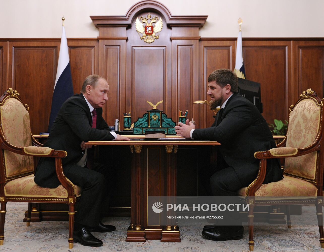 Рабочая встреча президента РФ В.Путина с главой Чечени Р.Кадыровым
