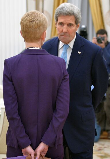 Встреча президента РФ В.Путина с госсекретарем США Д.Керри